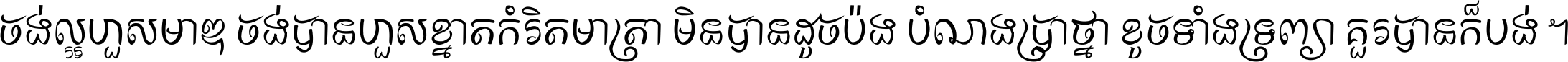 ចង់​ល្អ​ហួស​មាឌ ចង់​បាន​ហួស​ខ្នាត​កំរិត​មាត្រា មិន​បាន​ដូច​ប៉ង បំណង​ប្រាថ្នា ខូច​ទាំងទ្រព្យា គួរ​បាន​ក៏បង់ ។